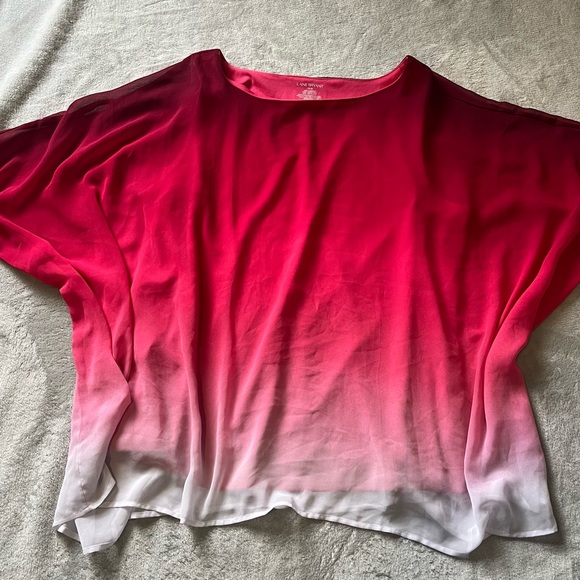 Lane Bryant Women’s Ombre Pink and White Flowy Sheer Cape Style Top 18/20 - Picture 2 of 7